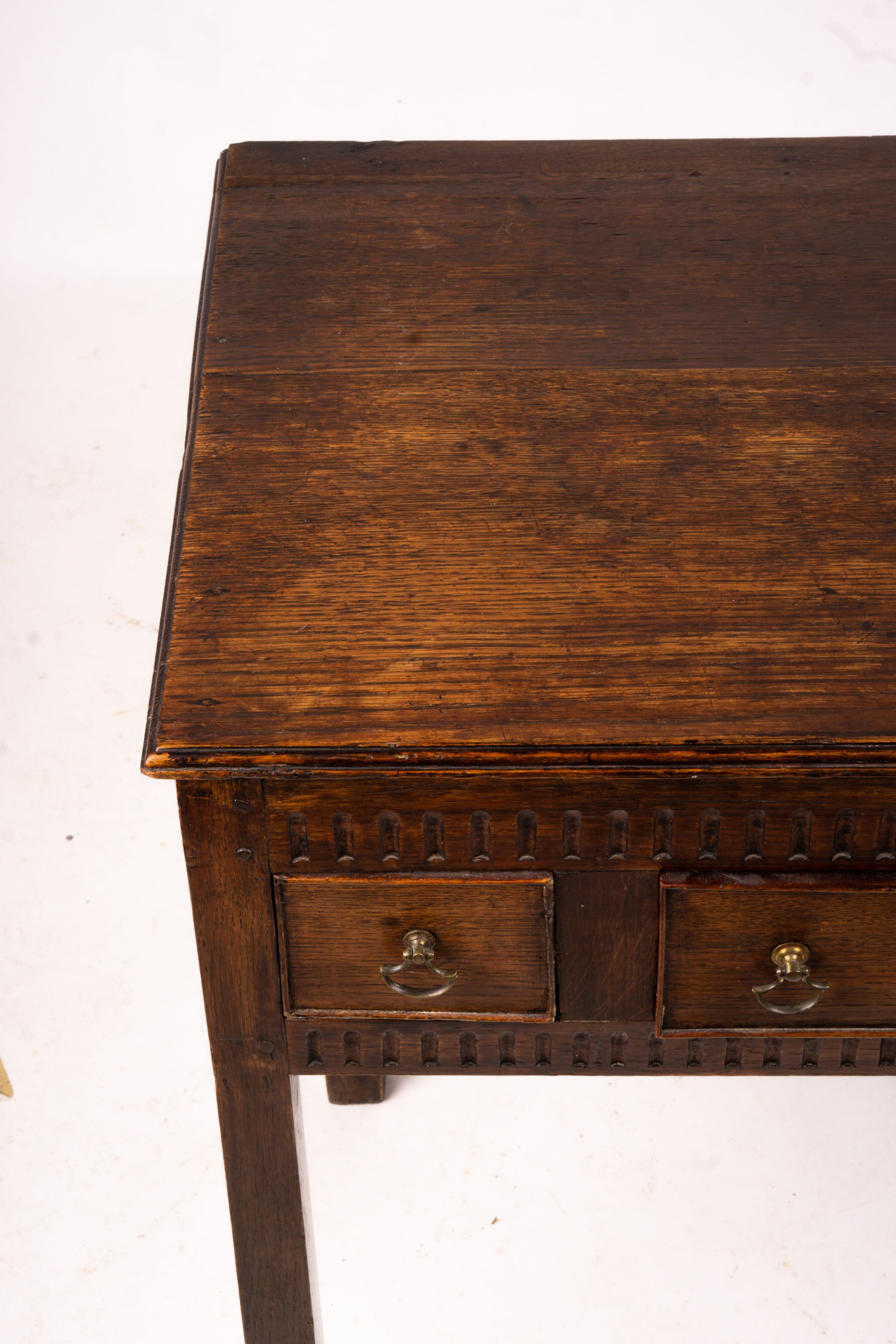 An 18th century and later oak side table, width 82cm, depth 47cm, height 78cm